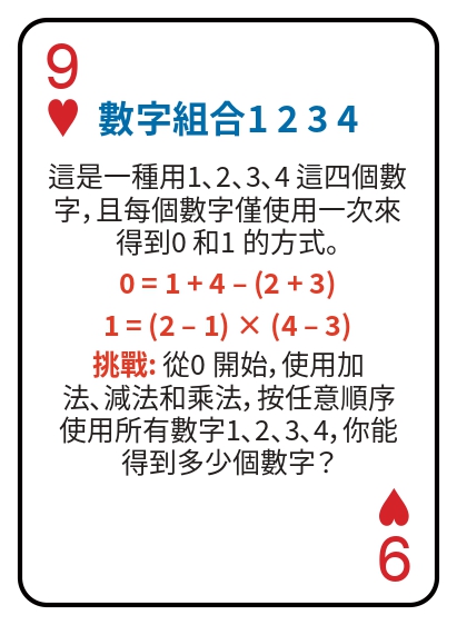 Kat pou jwe matematik