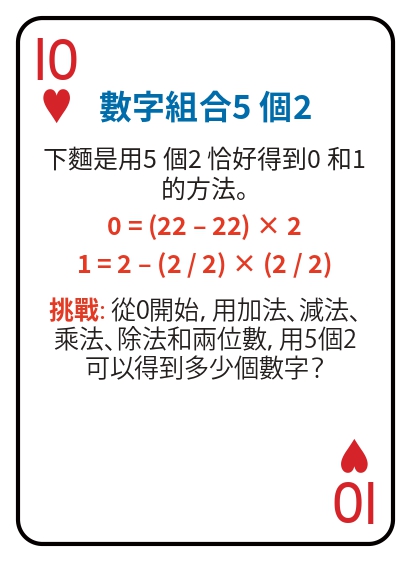 Kat pou jwe matematik